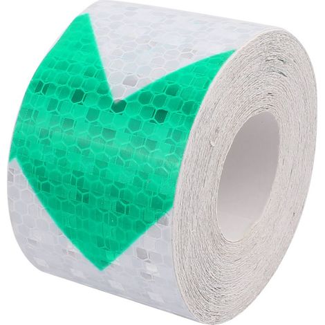 Vert Blanc Flèche Honeycomb réfléchissant Warnband 5cm Breite 10m Länge