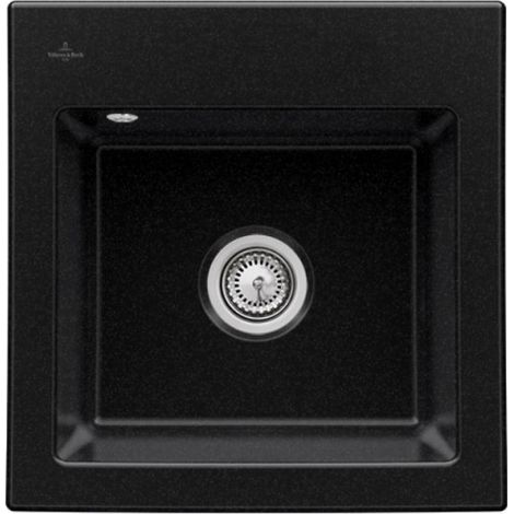 VILLEROY ET BOCH Subway 50 S fregadero 52,5 x 51 cm sin escurridor Cromita CeramicPlus con desagüe automático