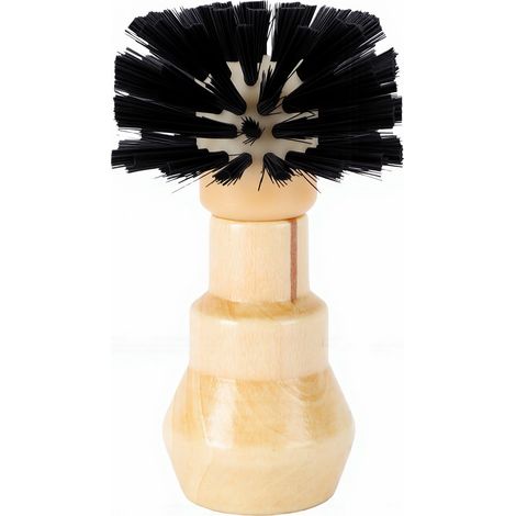 Panier porte-filtre à café, brosse de nettoyage, manche en bois, gommage en Nylon pour la cuisine domestique, 58mm (1/5)