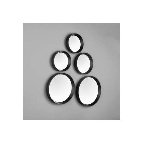 Set 5 Specchi Lia Tondi colore Nero e Oro (1/2)