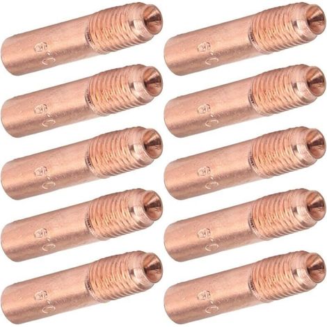 10 Pièces Buses de Soudage MIG 0.9mm Embouts de Contact de Soudage MIG Kit de Buses Conductrices en Cuivre pour Soudage Industriel