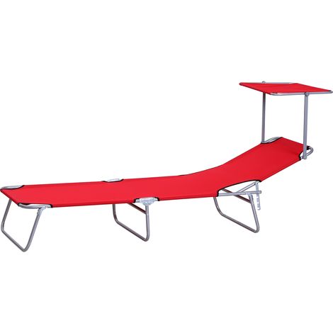 Transat pliant , chaise longue de jardin avec auvent, chaise longue avec dossier réglable 4 positions, chaise longue de camping résistante aux intempéries, supporte jusqu'à 120 kg, pour jardin, plage,