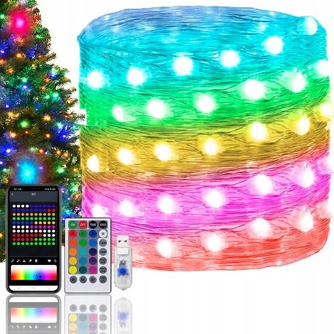 Luci intelligenti per albero di Natale con 200 LED, controllo tramite USB, app, Bluetooth e telecomando. (1/5)