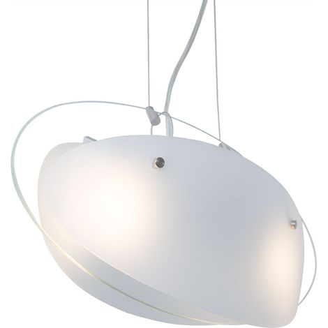 Lampada a sospensione con illuminazione a sospensione in vetro satinato in un set di lampadine a LED