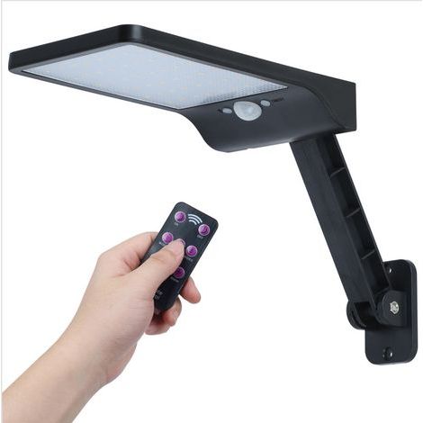 Lampe Solaire Extérieur. 48 LED Lumiere Solaire avec Détecteur de Mouvement 3 Modes IP65 Étanche Projecteur Solaire Puissant avec Télécommande. Lampe-Solaire-Extérieur-Eclairage-Projecteur (1/5)