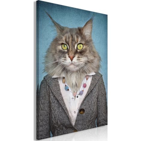 Tableau Imprimé "Mrs. Cat" 60 x 90 cm (1/2)