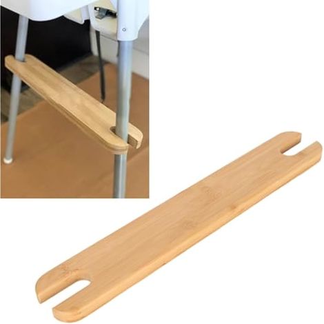 Repose-pieds, 50 x 8 cm, chaise haute en bambou, repose-pieds réglable en hauteur, antidérapant, tabouret adapté aux bébés, coins arrondis. (1/4)