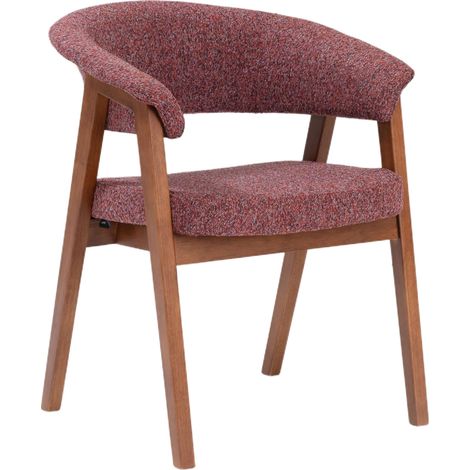 Selsey Nux - Esszimmerstuhl mit Armlehnen, Bouclé Bordeaux, 61 cm (1/5)