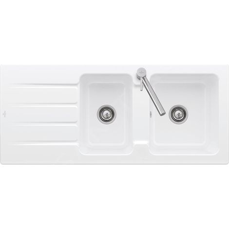 Villeroy & Boch Architectura - Évier en céramique 1160x510 mm avec vidage, CeramicPlus, blanc alpin 338002R1 (1/5)