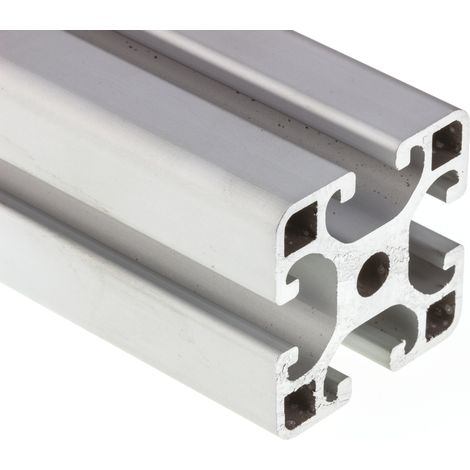 Rs Pro – Profilé aluminium 40 x 40 mm – Longueur 1000 mm – Système 2S – 4 rainures de 8 mm pour assemblage rapide