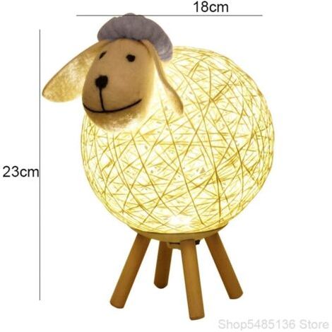 dirigéVeilleuse, lampe de table créative en rotin en forme de moutonUSBVeilleuse à projection protégeant les yeux (1/5)