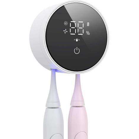 1 Porte-Brosse à Dents, Séchage Air Chaud, Désinfection UV, Capteur Infrarouge, Écran LED, Pour Salle de Bain