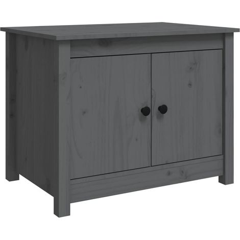 Maison Exclusive - Couchtisch Grau 71x49x55 cm Massivholz Kiefer