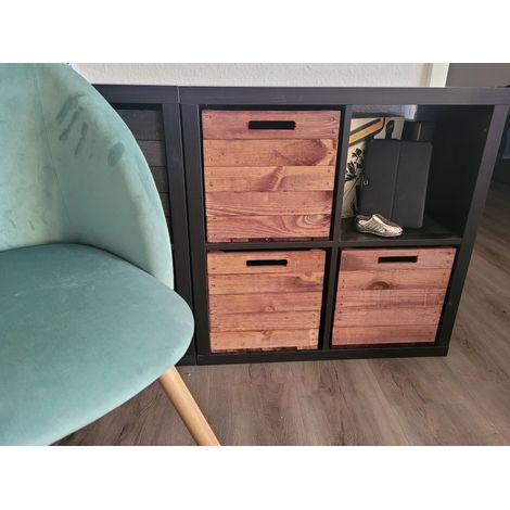 3er set Holzkiste Holzbox Vintage Ocker passend für Ikea Kallax und Expeditregale (1/5)