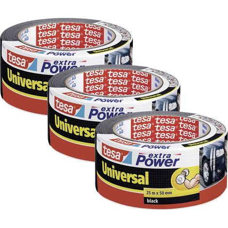tesa extra Power® UNIVERSAL 56388 Ruban adhésif toilé noir (L x l) 25 m x 50 mm 3 pc(s) (1/7)