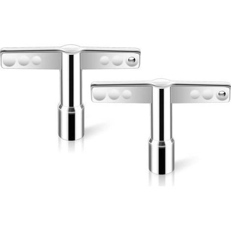 Set mit 2 T-förmigen Spannschlüsseln für Schlagzeuge (Silber),Universelle Edelstahlschlüssel zum Einstellen von Schlagzeugen (1/5)