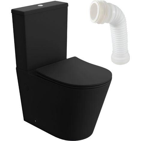 Lavita neptun black wc a poser compact sans bride pack wc compact complet 36l - connecteur wc
