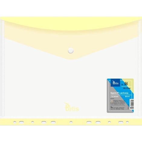 Buste A4 in PP con chiusura a scatto perforata, gialle (6 pezzi)