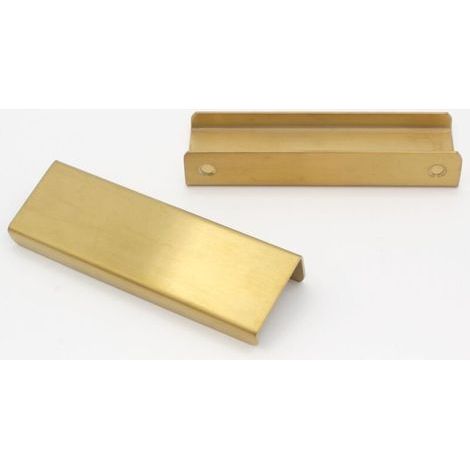 Poignée de meuble de cuisine, poignée dorée encastrée, poignée de porte cachée en alliage d'aluminium, 2 pièces, distance du trou 96 mm (1/4)