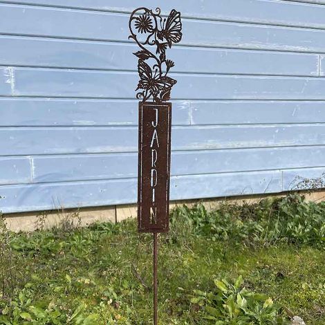 Pique jardin fer marron 10x1x71cm