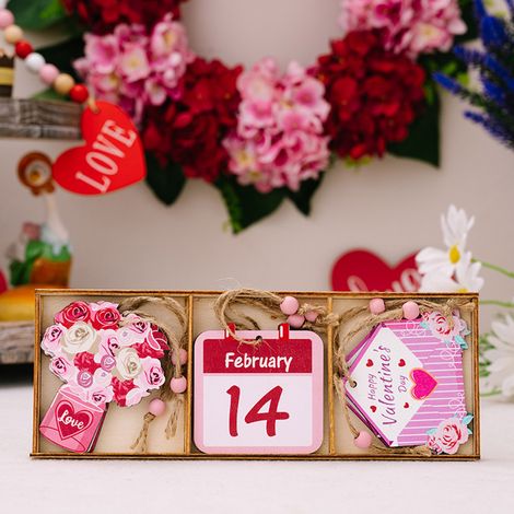 Boîte À Ornement - Boîte À Cœur En Bois - Décoration Murale Fenêtre Porte - Set De 9 Pièces - Thème Amour (1/5)
