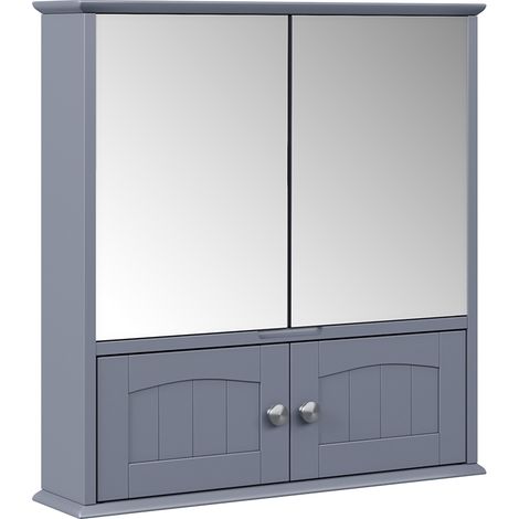 Armario con espejo para baño Bianco, Gris, 56 x 58 cm, Vicco (1/5)