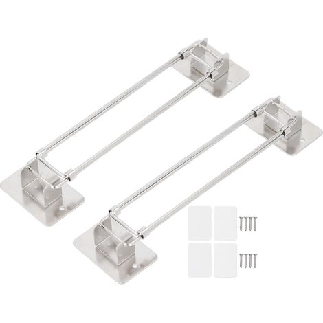 Barre de rangement d'angle de douche RV, 2 pièces, protection d'étagère réglable, tige en acier inoxydable 7-13 pouces, Organization de salle de bain extensible (1/5)