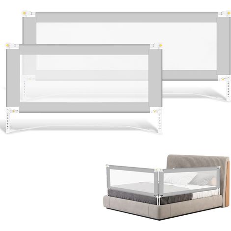 Jiubiaz 3X Barrière de Sécurité Enfant Lit Barrière de lit pour enfant barrière de sécurité pour lit enfant  barrière de protection de lit - 1x150cm+2x200cm (1/5)