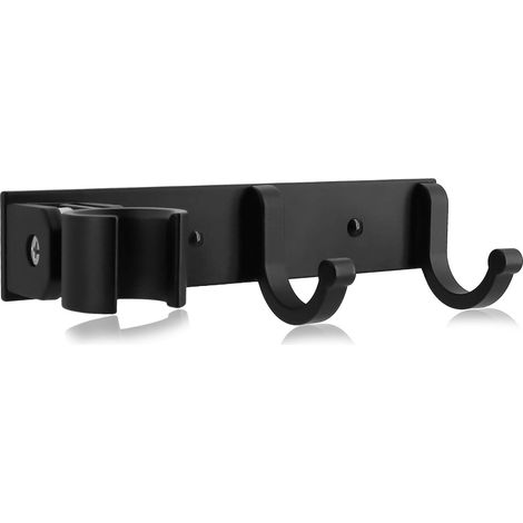 Support De Douche Réglable - En Alliage D'Aluminium - Compatible Tête De Douche G1/2 - Avec 2 Crochets - Fixation Murale Adhésive Ou Visée - 1 Pièce (1/5)