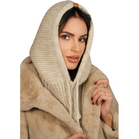 Cagoule à capuche, couleur beige clair, Kamea-Majrag (1/2)