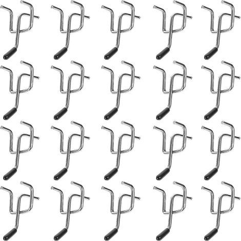 Packung mit 20 Lochwandhaken, robuste Eisenhaken mit Schutzkappen – 5,80 x 3,40 x 2,90 cm (1/4)