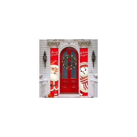 Distici natalizi, Striscione natalizio, Squisite decorazioni da appendere per interni/esterni, Adatto per pareti, porte, mobili, alberi di Natale, 180 x 30 cm / 70,86 x 11,81 pollici - Crezuo