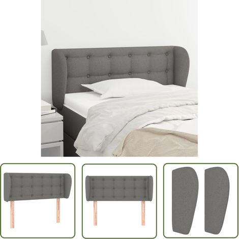 Tête de lit avec oreilles, Résistante et économique, Panneau de lit, Gris foncé 83x23x78/88 cm Tissu OIB3698E (1/5)