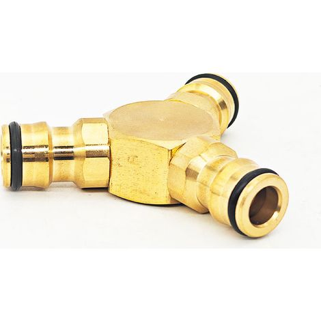 Copper T-piece, hose for car wash guns, branch repair, connector, quick extension piece (1/4)