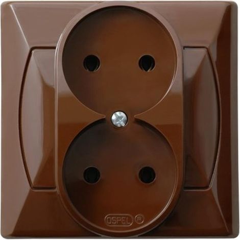 AKCENT Doppelsteckdose b/u braun GP-2A/24