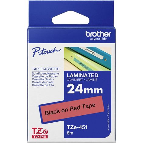 Brother TZe, TZ TZe-451 Couleur de ruban: rouge Couleur de police:noir 24 mm 8 m