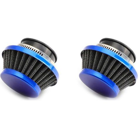 Deux filtres à air de 42 mm compatibles avec les kits de mise à niveau pour mini-motos 47 cc/49 cc, motos tout-terrain/quads, filtres à air en aluminium, bleus (1/5)