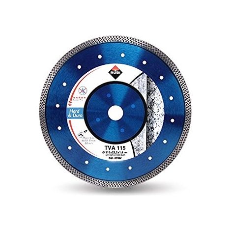 Rubi – Disque diamant 115mm pour meuleuse – Coupe à sec matériaux durs – Vitesse de coupe élevée – Réduit contraintes de coupe (1/10)