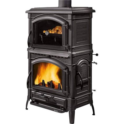 STUFA A LEGNA 'ISOTTA FORNO EVO' 9,7 kW - colore nero antracite