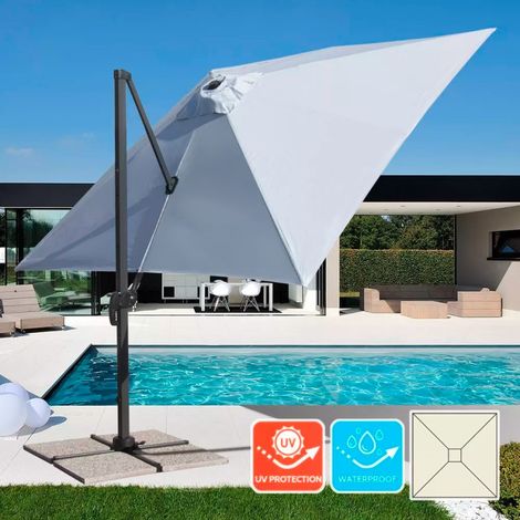 Ampelschirm 3x3 Quadratisch Pendelschirm Garten Café Alu Paradise (1/7)