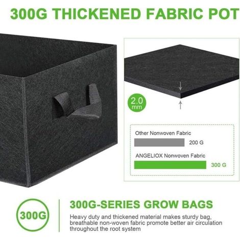 Lot de 4 sacs de culture de plantes de 8 gallons, sacs de culture rectangulaires en tissu non tissé respirant, résistants, épaissis, aération des racines, pots de jardin avec poignées pour fleu (1/3)