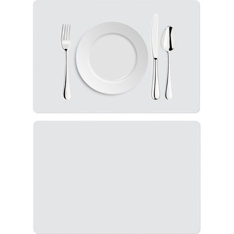 Set de table de cuisine en silicone Longziming – Résistant aux taches, antidérapant et imperméable – Protection pour plan de travail – Gris clair (1/5)