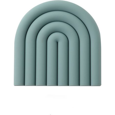 Thickened anti-scalding kitchen casserole mat coaster rainbow heat insulation pad (gray blue) (1/5)