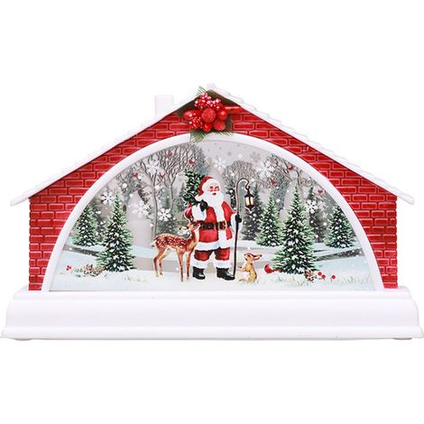 Maison de Noël Lumineuse avec Crèche et Neige - Décoration de Village Festif pour Intérieur (1/5)