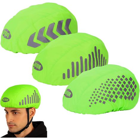 Funda impermeable de 3 piezas para cascos de bicicleta, reflectante, impermeable, universal, resistente al viento, transpirable, ideal para ciclismo y viajes.