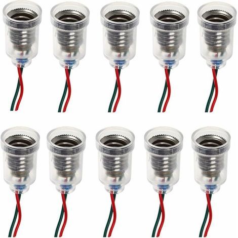 10 Stück E10 LED-Lampenfassung mit Schraubsockel und Kabel für elektrische Tests und Experimente im Haushalt (1/5)