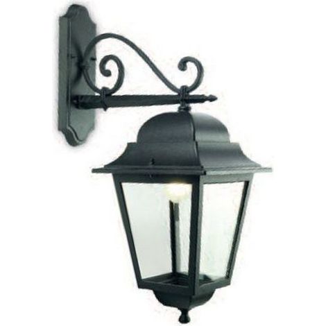 Applique In Basso Esterno Contemporanea Mito Alluminio E Vetro Nero 1 Luce E27 (1/5)