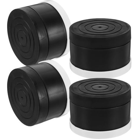 Confezione da 4 feltrini per gambe di sedie, adatti a tavoli e sedie in plastica, colore nero. (1/4)