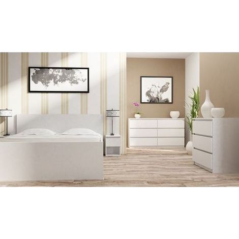 Hucoco – Commode enfant 6 tiroirs 120x77x30cm – Structure en panneaux mélaminés – Glissières silencieuses – Résistante aux rayures et humidité