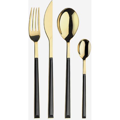 Set de couverts en acier inoxydable 24 pièces pour 6 personnes Sushi Queen - Or